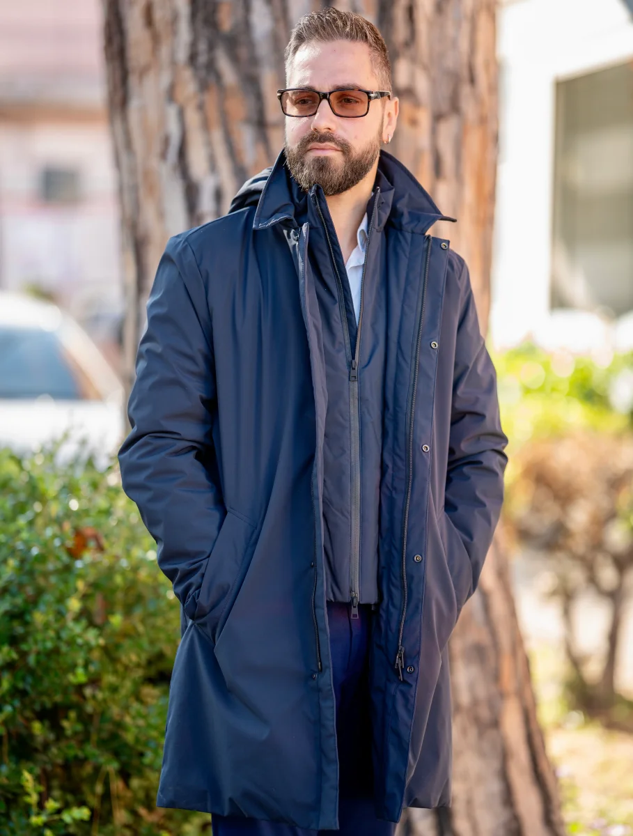 Giacca Impermeabile Uomo Blu Navy - immagine 2