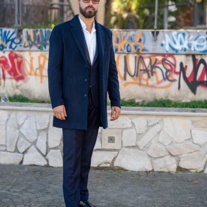 Cappotto Uomo Blu Navy