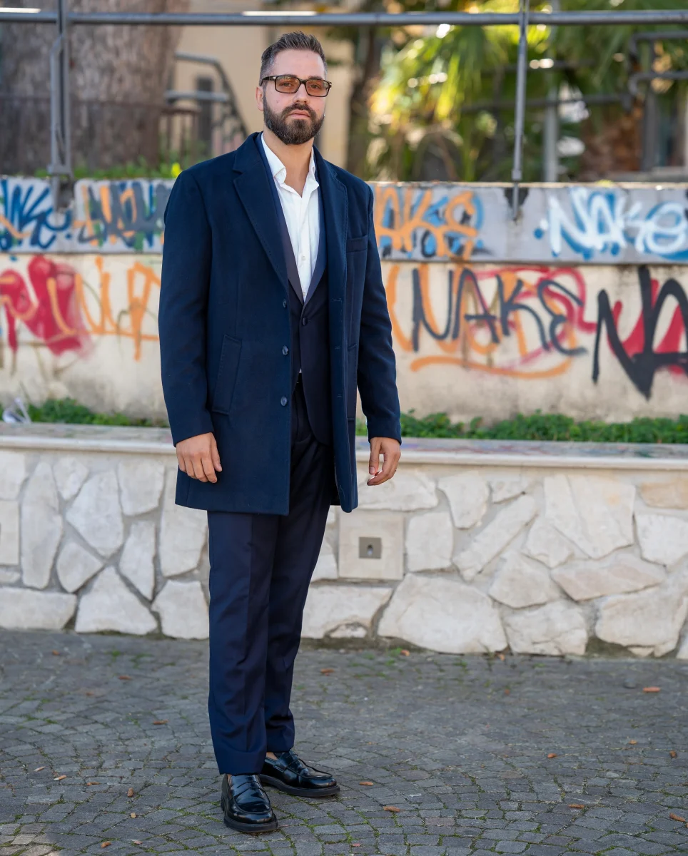 Cappotto Uomo Blu Navy