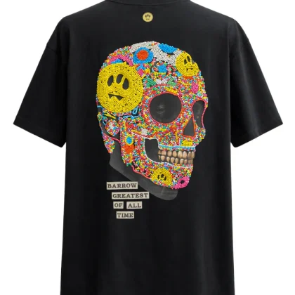 Barrow T-Shirt nera in Jersey di Cotone – Vestibilità Unisex