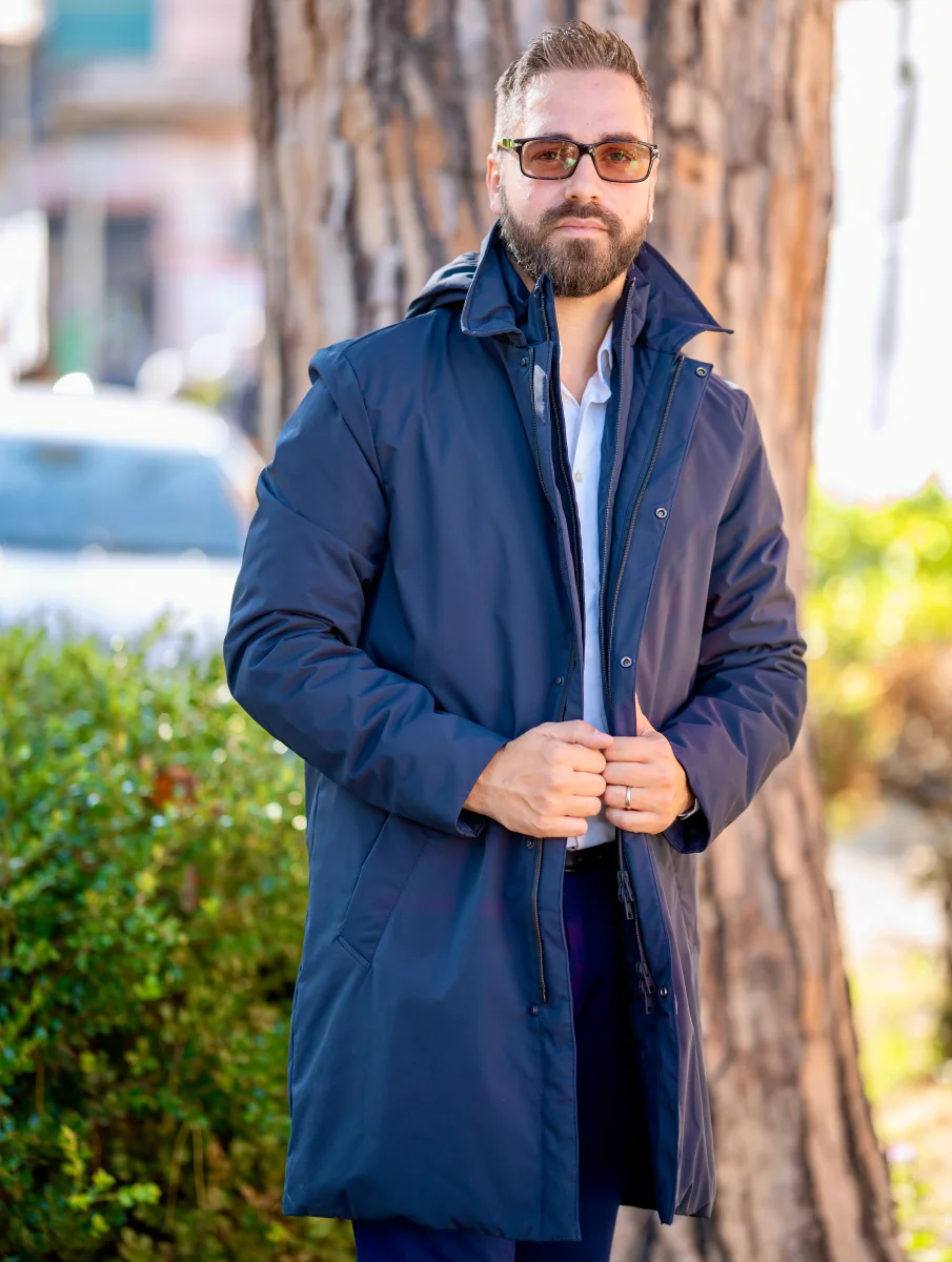 Giacca Impermeabile Uomo Blu Navy - immagine 3