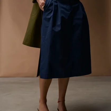 Gonna Timo Corta | Cotone Blu Navy