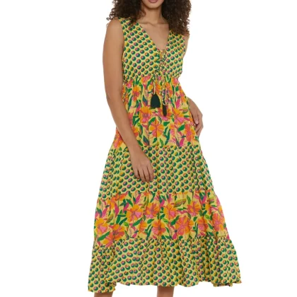 S25D09 - Vestito lungo Flowers Paradise di Baba Design