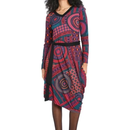 W22D19 - Abito asimmetrico con cintura Bohemian Trip Baba Design