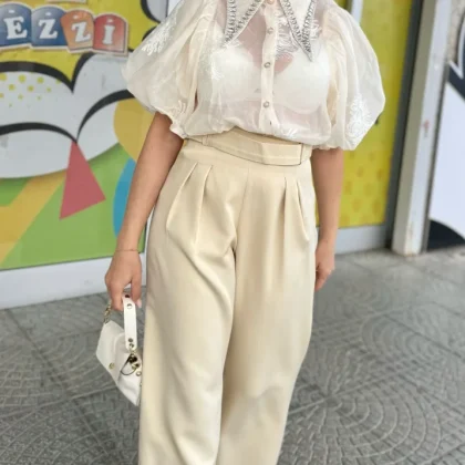 Pantalone Martina con finta cintura Y-802