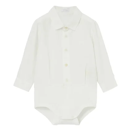Il Gufo body camicia baby boy bianca in cotone
