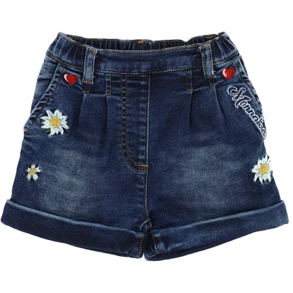 Monnalisa shorts in denim blu bambina in cotone