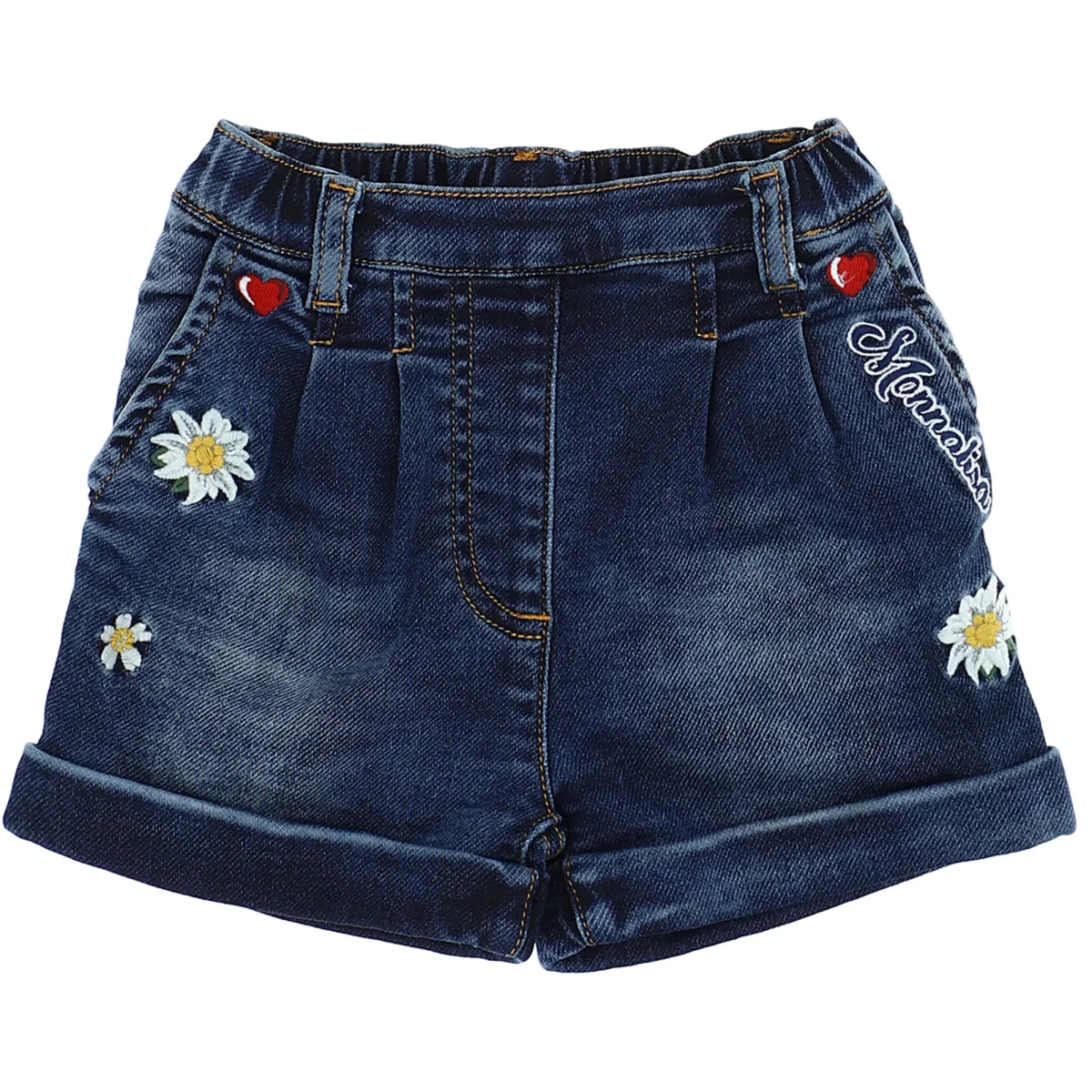 Monnalisa shorts in denim blu bambina in cotone - immagine 2