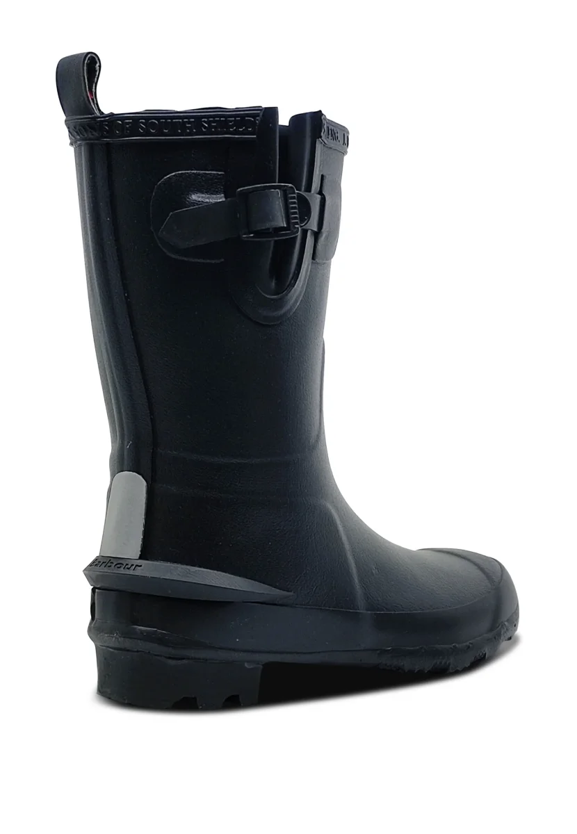 Barbour kid's stivale bambina nero con logo - immagine 5