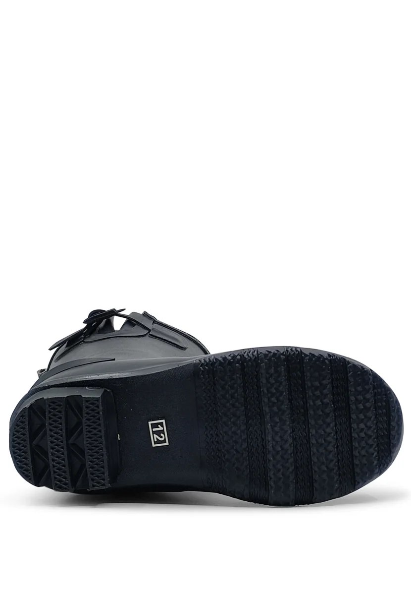 Barbour kid's stivale bambina nero con logo - immagine 7