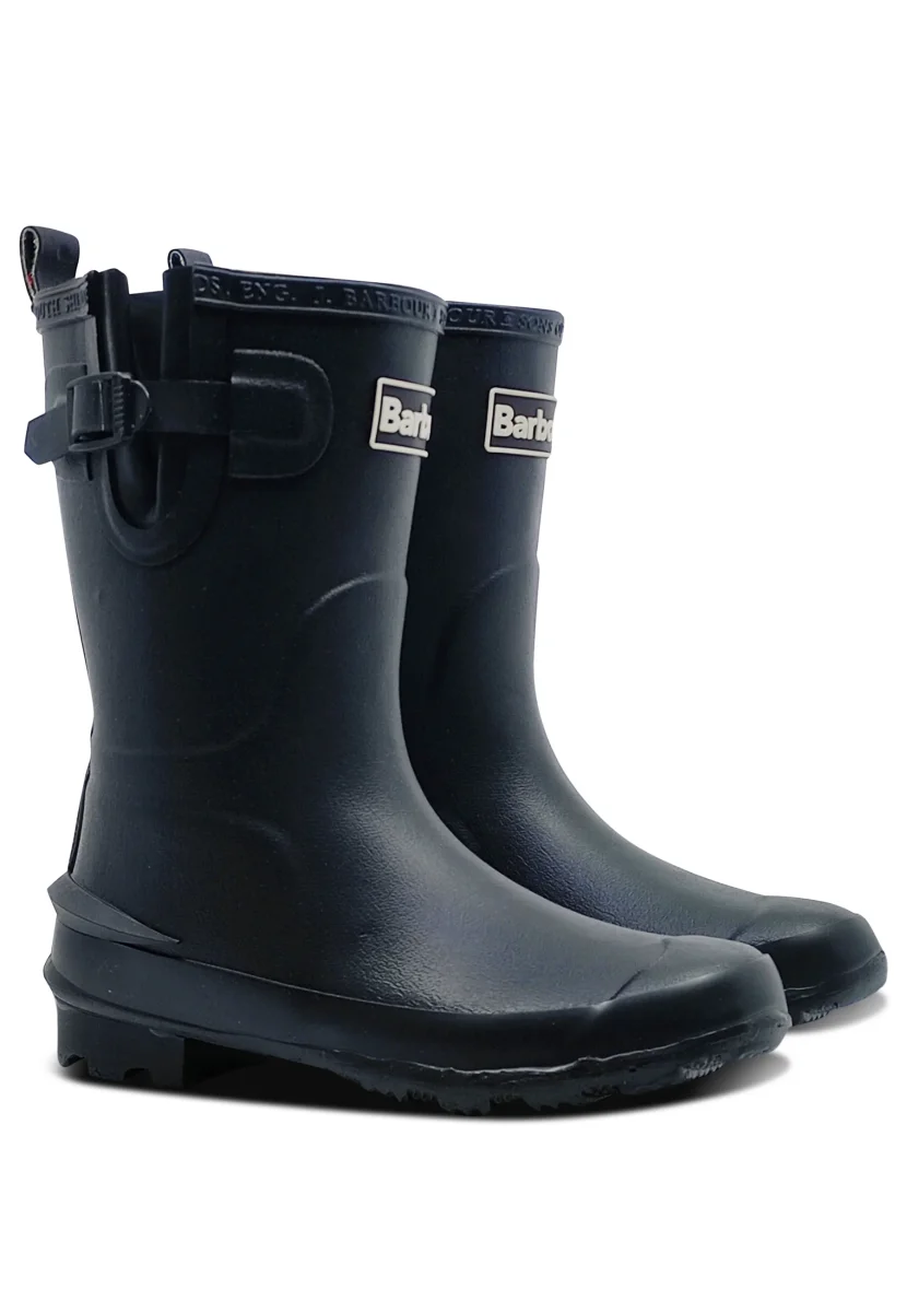 Barbour kid's stivale teen nero con logo