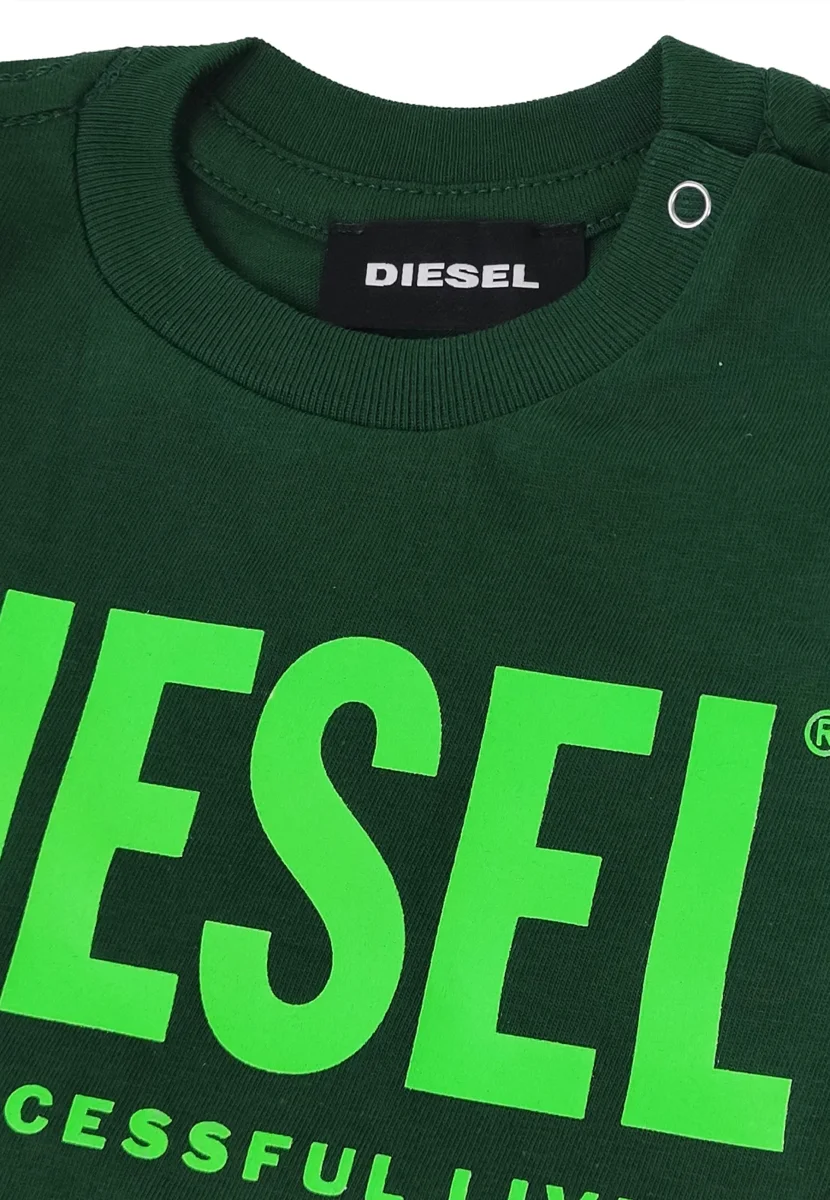 Diesel Kid t-shirt baby boy verde in jersey di cotone - immagine 4