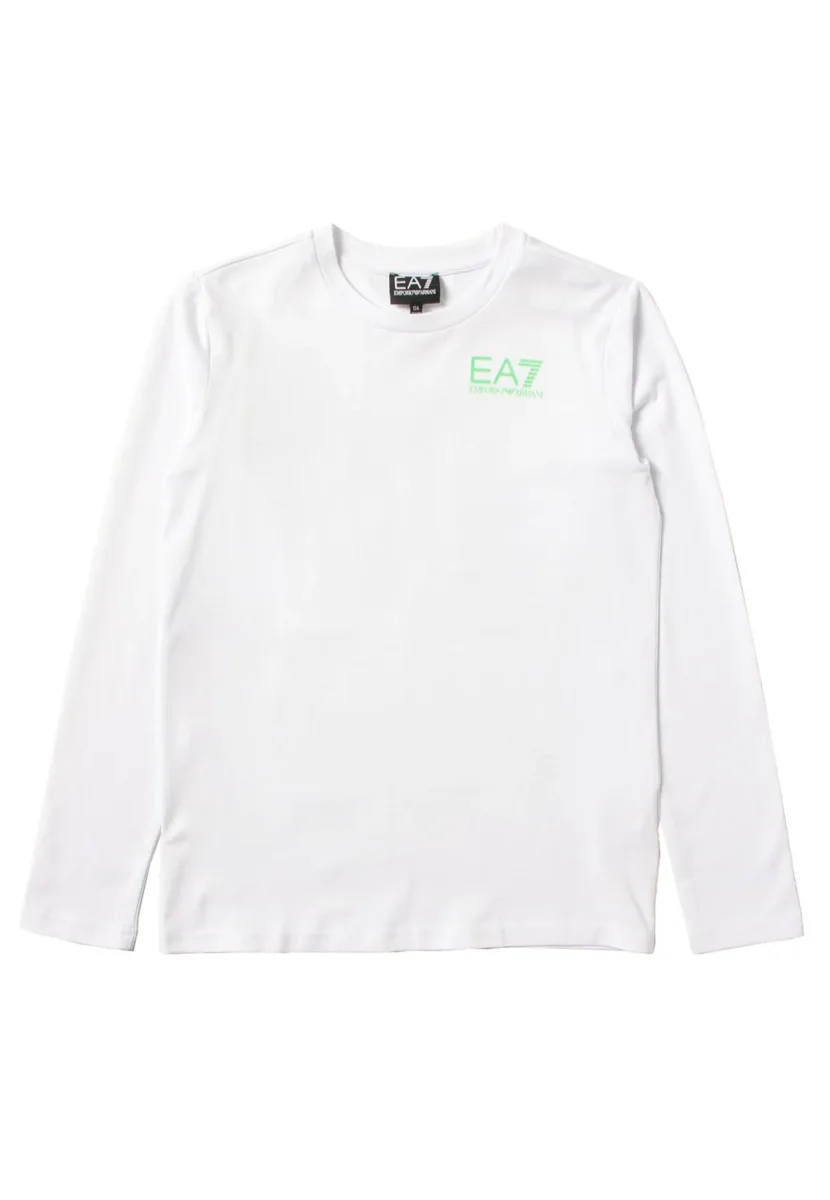 EA7 Emporio Armani t-shirt teen bianca in cotone - immagine 2