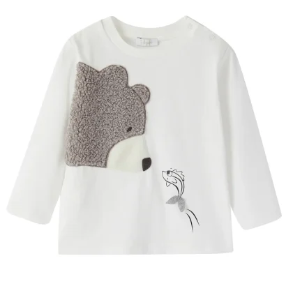 Il Gufo t-shirt baby boy bianca in jersey di cotone