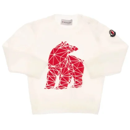 Moncler Enfant maglia bambino panna in pura lana