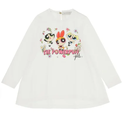 Monnalisa bambina t-shirt panna in jersey di cotone