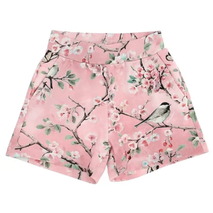 Monnalisa bambina shorts rosa antico in felpa di cotone