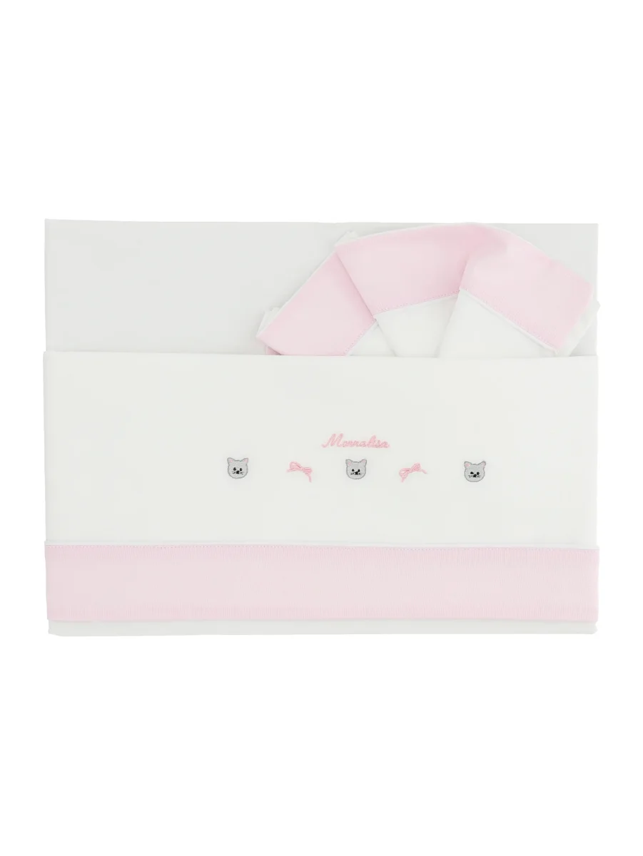 Monnalisa baby girl set lenzuola per carrozzina in cotone - immagine 3