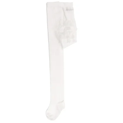Monnalisa baby girl collant panna da battesimo in caldo cotone con ruches