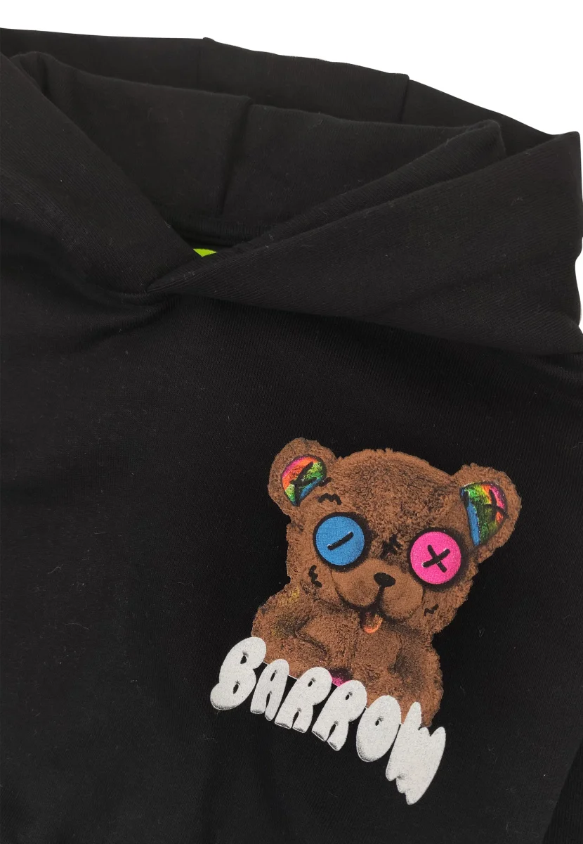 Barrow felpa nera bambina in cotone stampa teddy - immagine 4