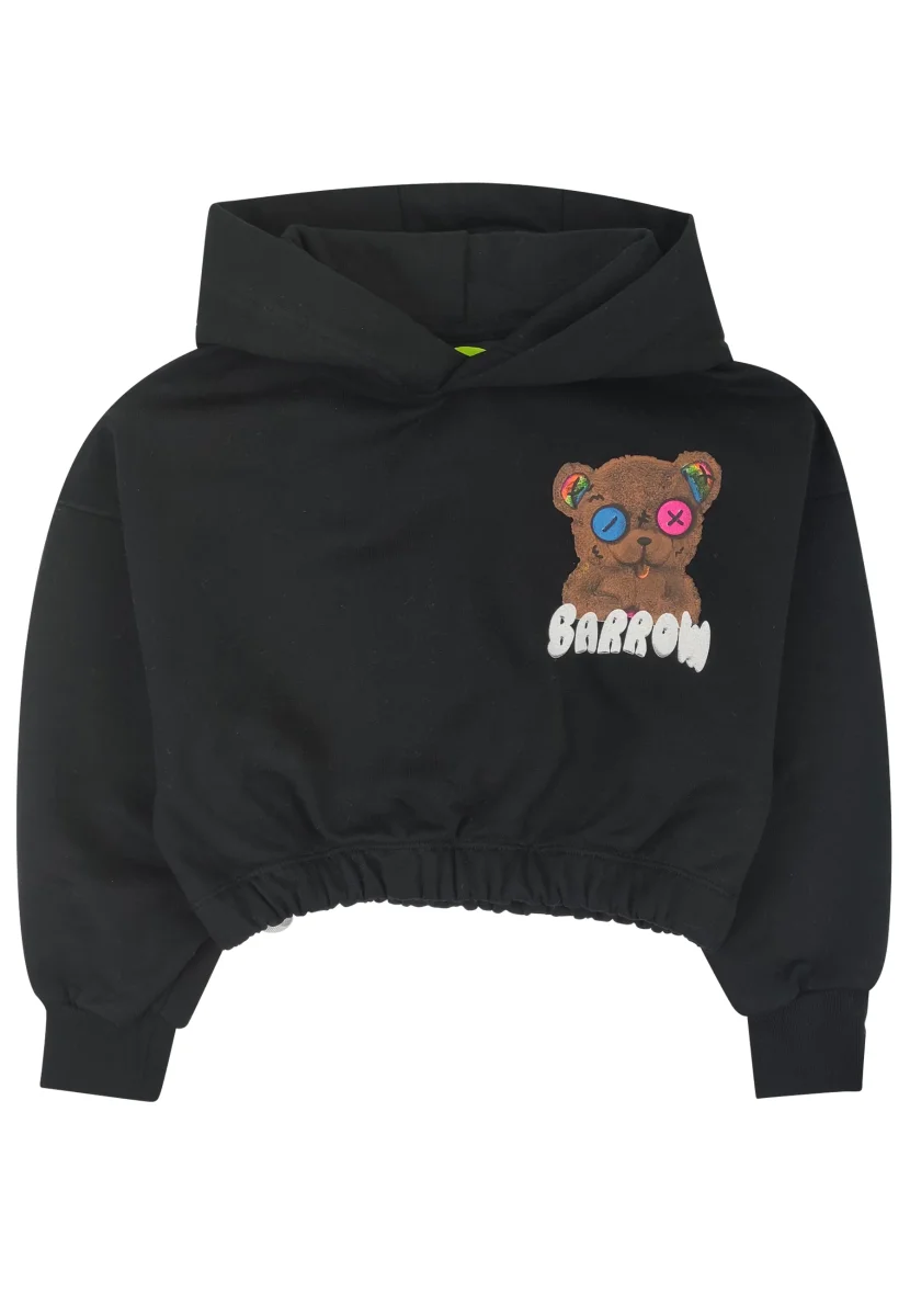 Barrow felpa nera bambina in cotone stampa teddy - immagine 2