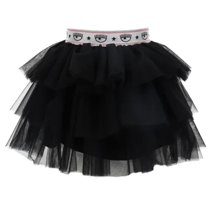 Chiara Ferragni bambina gonna nera in tulle