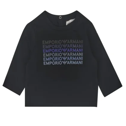Emporio Armani baby boy t-shirt blu in jersey di cotone