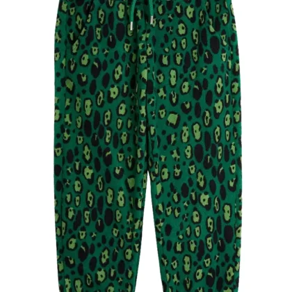 Mini Rodini pantalone verde bambino in pile con stampa