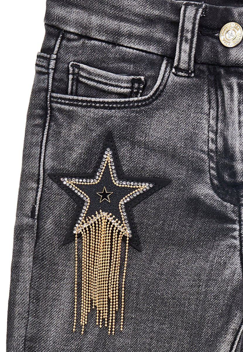 Monnalisa jeans nero bambina in cotone stretch - immagine 4