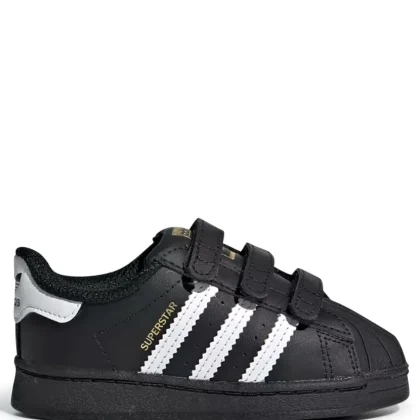 Adidas Kids sneakers Superstar nera bambino in pelle