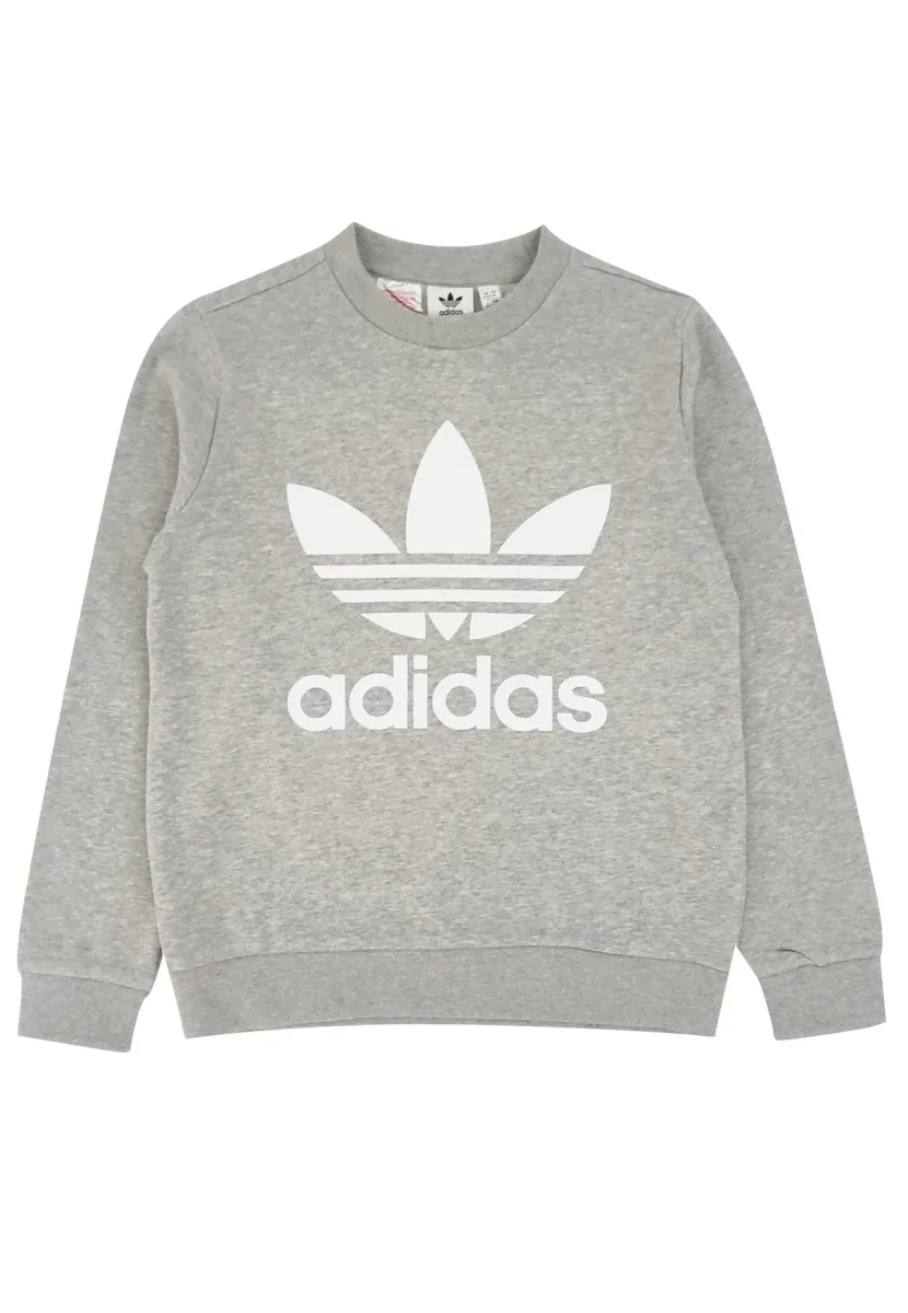 Adidas felpa grigia bambino in cotone