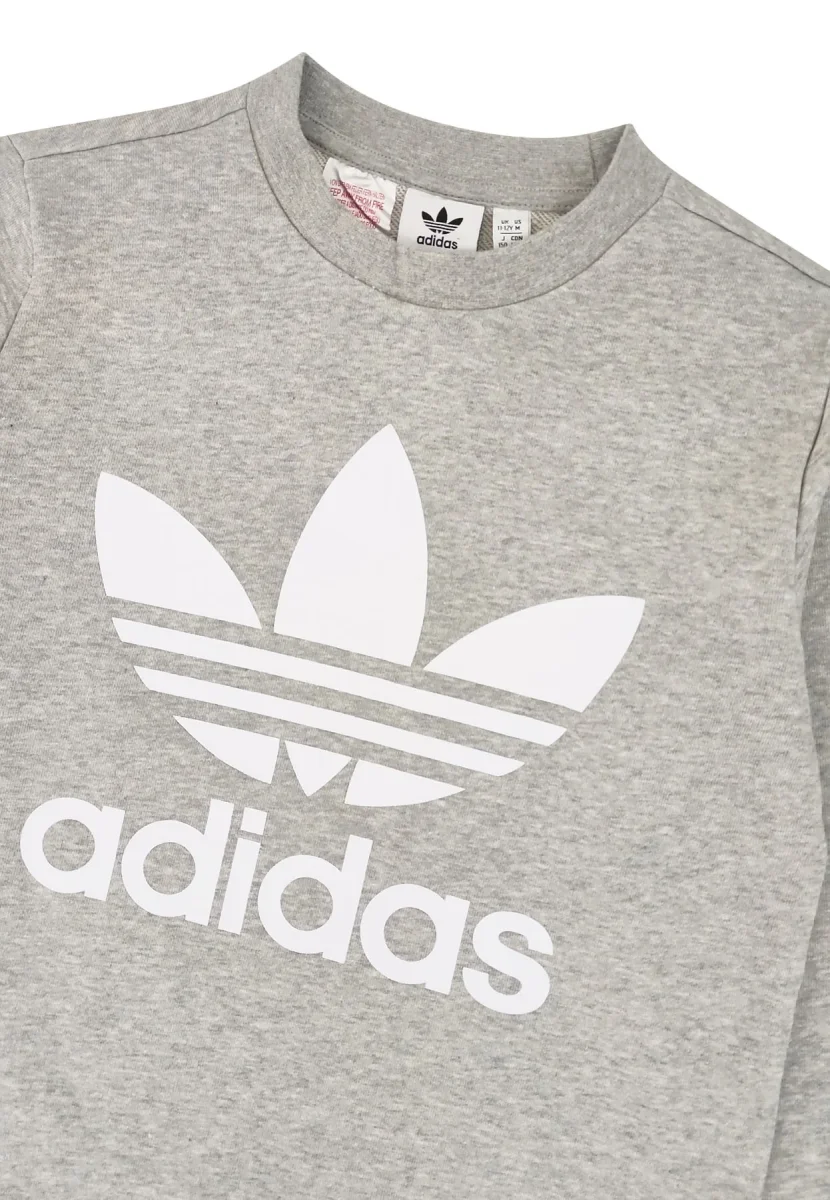 Adidas felpa grigia bambino in cotone - immagine 4