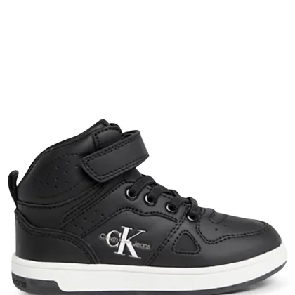 Calvin Klein Jeans sneakers alta nera bambino in pelle