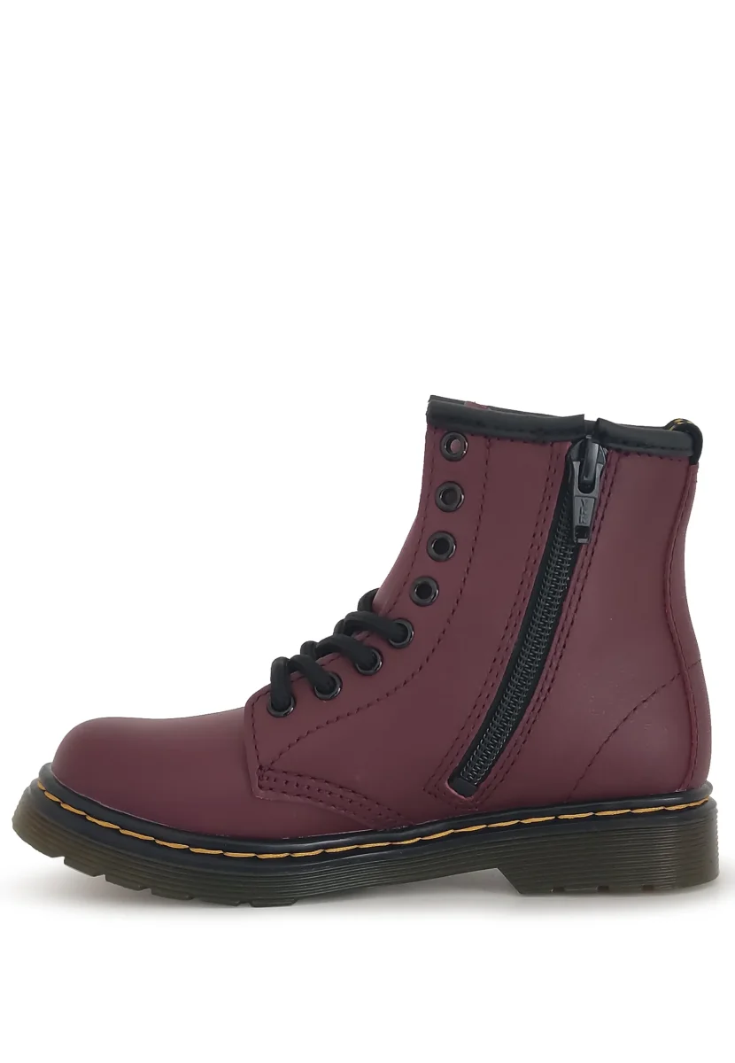 Stivaletto bambino Dr.Martens 1460 softy T bordeaux in pelle - immagine 3