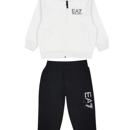 EA7 Emporio Armani tuta bianca/nera bambino in cotone