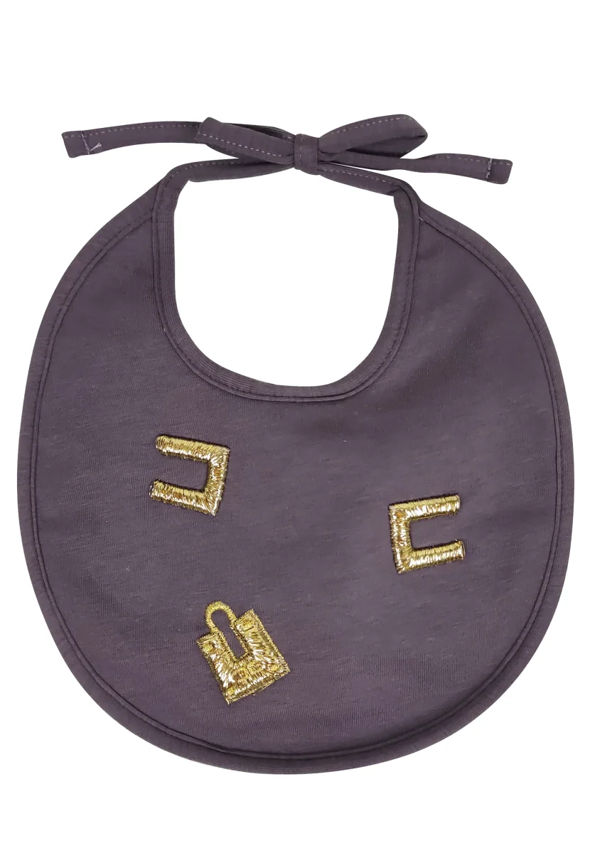 Elisabetta Franchi bavetta candy violet neonata in cotone - immagine 2