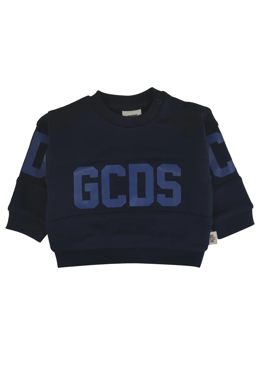 GCDS felpa blu neonato in cotone