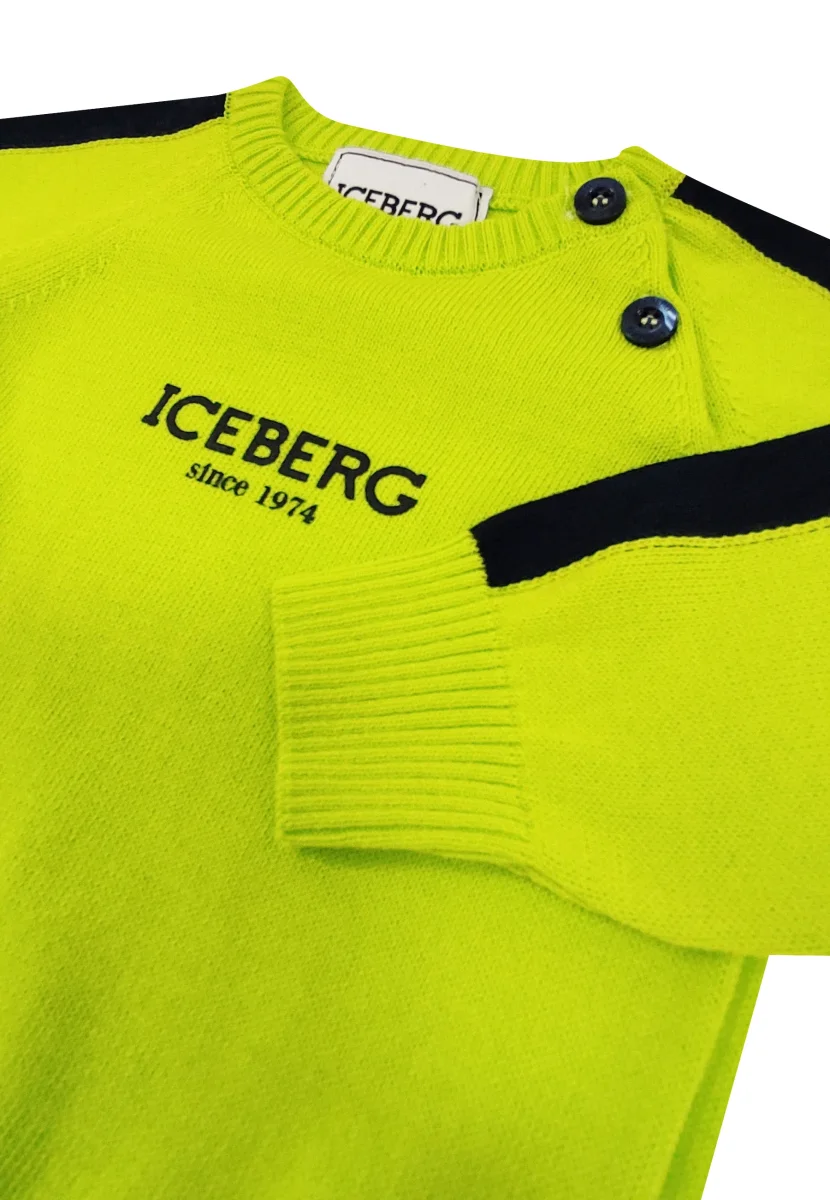 Iceberg maglia giallo lime neonato in cotone - immagine 4