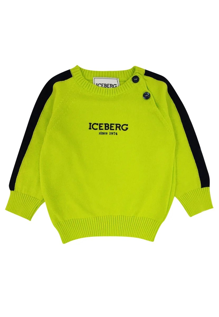 Iceberg maglia giallo lime neonato in cotone - immagine 2