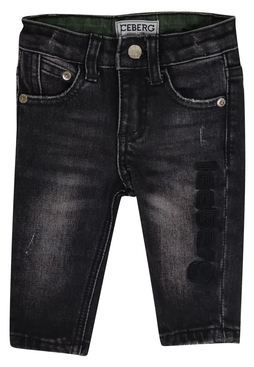 Iceberg jeans nero neonato in denim