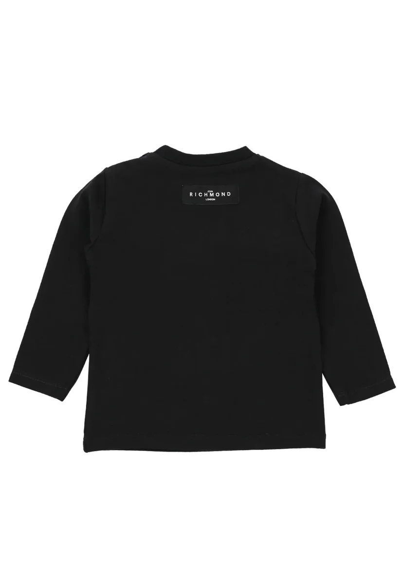 John Richmond t-shirt nera neonato in cotone - immagine 3