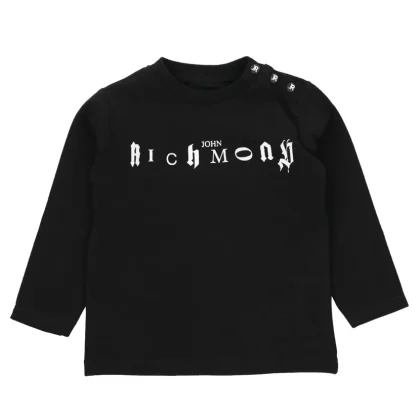 John Richmond t-shirt nera neonato in cotone