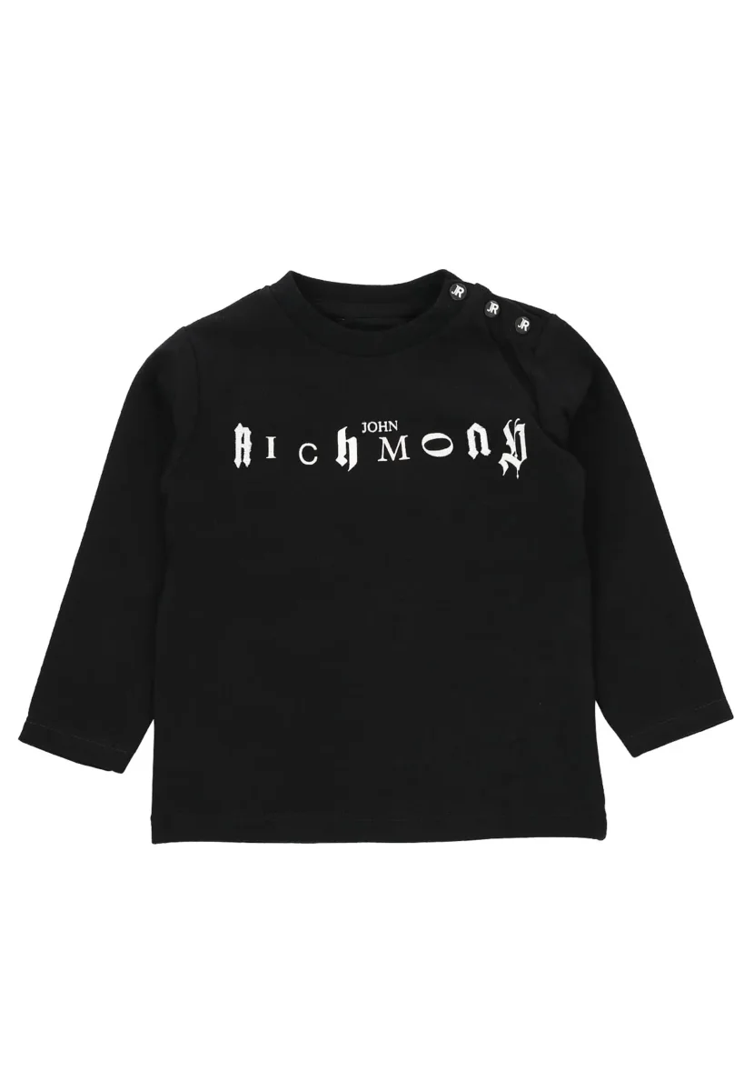 John Richmond t-shirt nera neonato in cotone - immagine 2