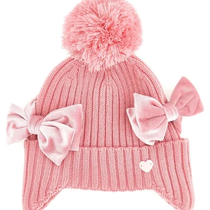 Monnalisa berretto rosa neonata in misto lana