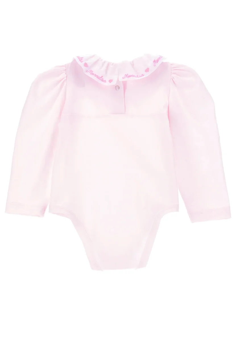Monnalisa body rosa neonata in jersey di cotone - immagine 3