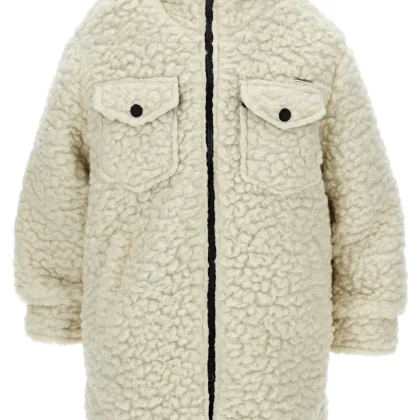 Monnalisa parka bianco bambina in maglia peluche