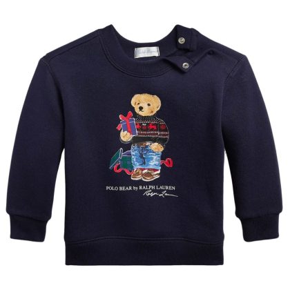 Felpa neonato Ralph Lauren blu in cotone