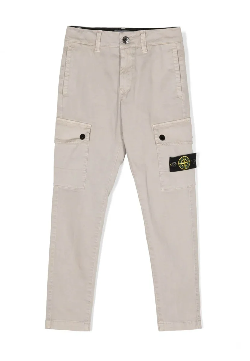 Pantalone bambino Stone Island beige in cotone - immagine 2