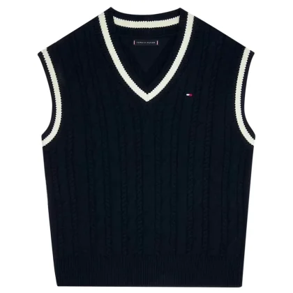 Tommy Hilfiger gilet blu bambino in cotone