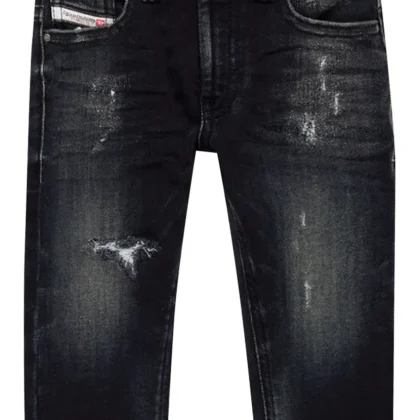Diesel Kid jeans D-Jools-b nero neonato in cotone effetto denim